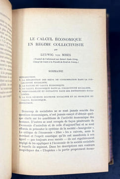 L'économie dirigée en régime collectiviste. Études critiques sur les possibilités du socialisme. F. A. von Hayek, Ludwig von Mises, N. G. Pierson, ...