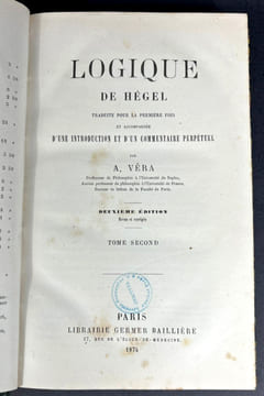 Logique de Hégel. Friedrich Hegel, A. Véra