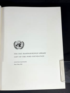 The Dag Hammarskjold Library: Gift of the Ford Foundation. United Nations