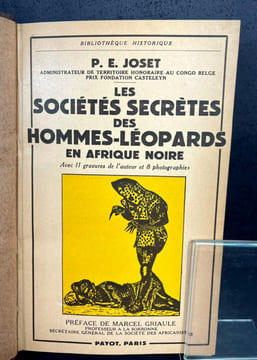 Les sociétés secrètes des hommes-léopards en Afrique noire. Paul-Ernest Joset