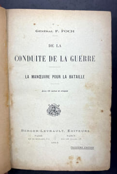 Des principes de la guerre, De la conduite de la guerre (lot de 2 livres). Maréchal Ferdinand Foch