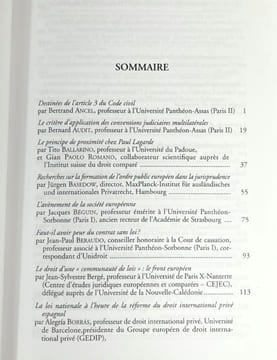 Mélanges en l'honneur de Paul Lagarde. Le droit international privé : esprit et méthodes. Bertrand Ancel et al.
