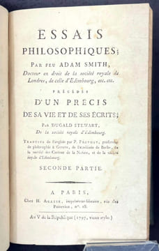 Essais philosophiques d'Adam Smith. Précédés d'un Précis de sa vie et de ses écrits. Adam Smith, Dugald Stewart, P. Prévost (traduction)