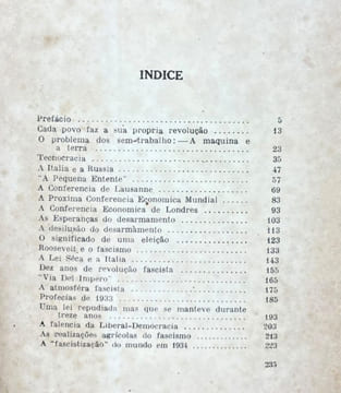 Aspectos da Crise Mundial. Benito Mussolini
