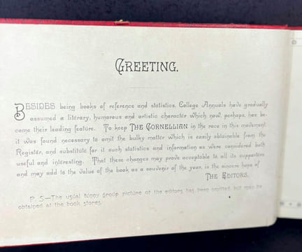 The Cornellian of 1889. Vintage University Book. Cornell University