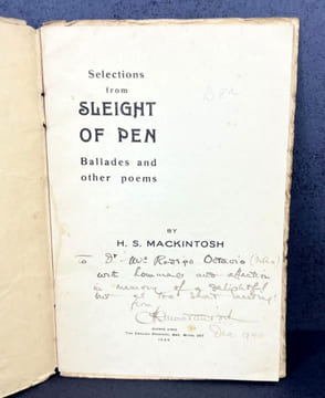 Selections from Sleight of Pen. Ballades and Other Poems. H. S. [Hugh Stewart] Mackintosh