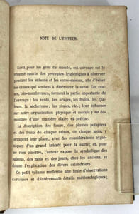 Hygiène appliquée aux mois, saisons pour conserver la santé. Indiquant les règles de conduite pour conserver la santé, prévenir les maladies et arriver sainement aux limites de la vie