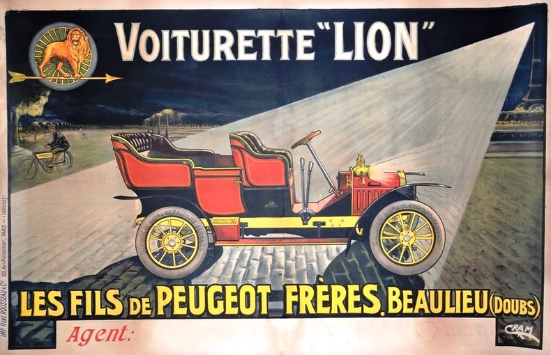VOITURETTE  LION
LES FILS DE PEUGEOT FRERES, BEAULIEU (DOUBS). CRAM