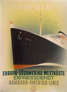PATRIA
EUROPA-SÜDAMERIKA WESTKÜSTE
EXPRESSDIENST
HAMBURG-AMERIKA LINIE