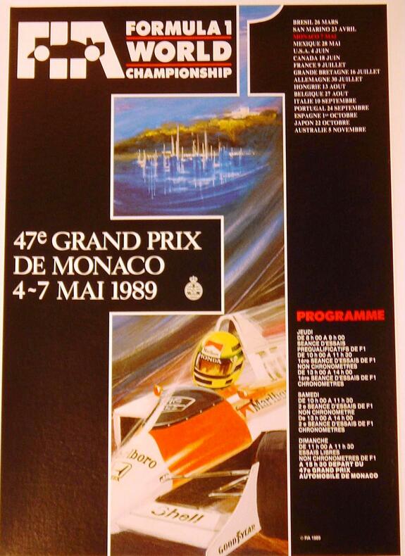 F1  47ème  GRAND PRIX DE MONACO
4-7 MAI 1989 

. GROGNET Jacques