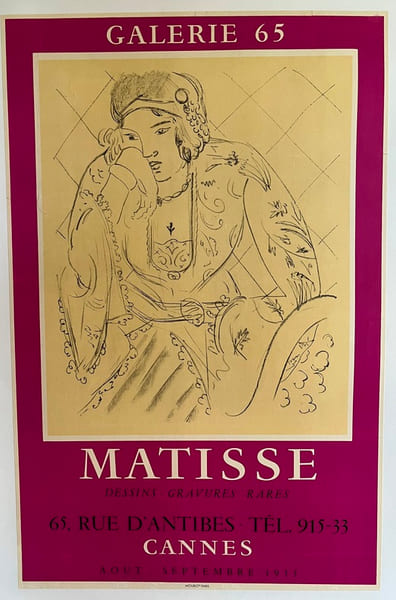 MATISSE
GALERIE 65 – CANNES. 
