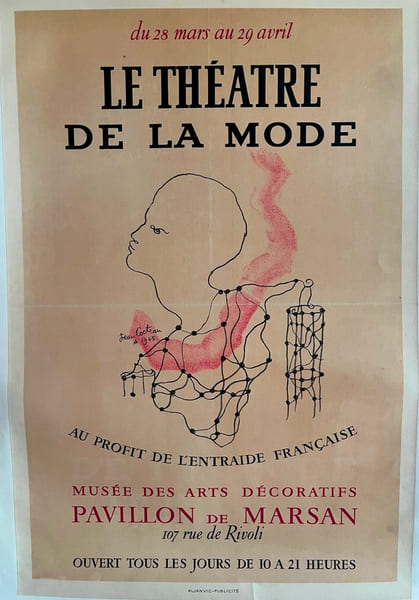 LE THEATRE DE LA MODE
AU PROFIT DE L’ENTRAIDE FRANCAISE
MUSEE DES ARTS DECORATIFS. COCTEAU Jean