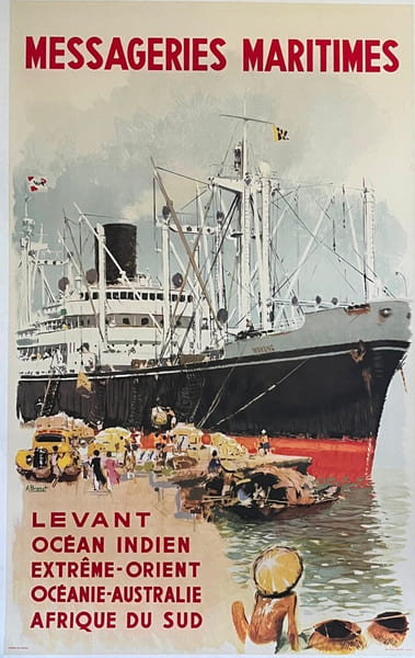 MESSAGERIES MARITIMES
LEVANT, OCEAN INDIEN, EXTREME-ORIENT, OCEANIE-AUSTRALIE, AFRIQUE DU SUD. BRENET Albert
