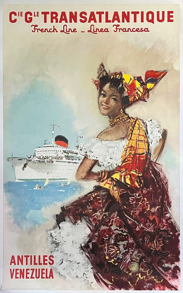 COMPAGNIE GENERALE TRANSATLANTIQUE
French Line – Linea Francesa
ANTILLES, VENEZUELA. BRENET Albert