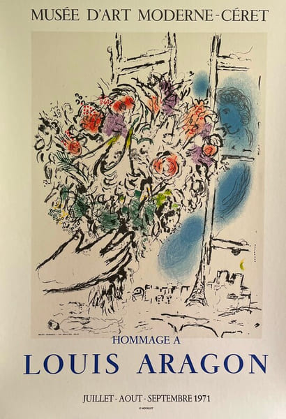 OFFRANDE DE FLEURS
HOMMAGE A LOUIS ARAGON
MUSEE D’ART MODERNE – CERET. CHAGALL Marc
