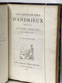 CONTES EN VERS suivis de Lettres Inédites avec notices et notes par P. Ristelhuber