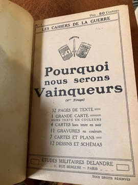 Les Cahiers de la Guerre n°1 à 12 Tome 1 (Octobre 1914 - Avril 1915 ) Pourquoi nous serons vainqueurs (1 et 2) - Comment était organisé l'espionnage ...