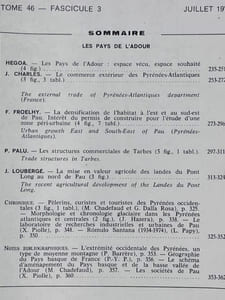 REVUE GEOGRAPHIQUE DES PYRENEES ET DU SUD-OUEST - Tome 46 Fascicule 3 - Juillet 1975
