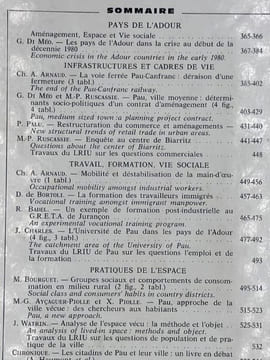 REVUE GEOGRAPHIQUE DES PYRENEES ET DU SUD-OUEST - Tome 52 Fascicule 4 - Octobre n1981. Collectif
