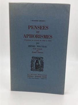 Pensées et Aphorismes (Fragments de Journal de 1926 à 1955]. NOUVEAU Henri - [Beaux Arts]