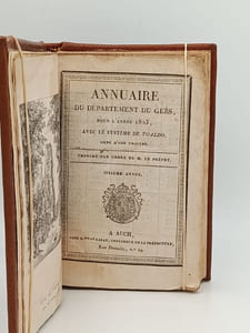 Annuaire du Département du Gers pour l'année 1823, avec le système Toaldo orné d'une gravure 