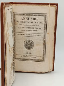 Annuaire du Département du Gers pour l'année bissextile 1820, avec le système Toaldo orné d'une gravure 