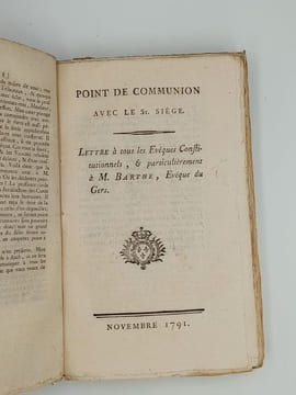 ENSEMBLE DE PAMPHLETS CONTRE-REVOLUTIONNAIRES - Réplique à mm les curés du Diocèse dAuch à Leyde 1789 32 pages - Aux fidelles catholiques de la ville ...