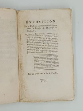 ENSEMBLE DE PAMPHLETS CONTRE-REVOLUTIONNAIRES - Réplique à mm les curés du Diocèse dAuch à Leyde 1789 32 pages - Aux fidelles catholiques de la ville ...