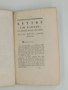 ENSEMBLE DE PAMPHLETS CONTRE-REVOLUTIONNAIRES - Réplique à mm les curés du Diocèse dAuch à Leyde 1789 32 pages - Aux fidelles catholiques de la ville ...