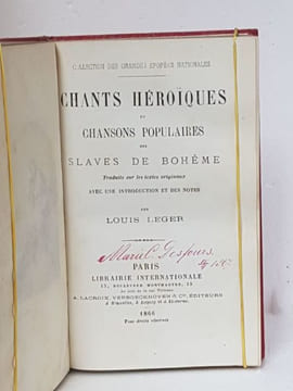 Chants héroïques et chansons populaires des slaves de Bohème . [Tchécoslovaquie] - LEGER Fernand
