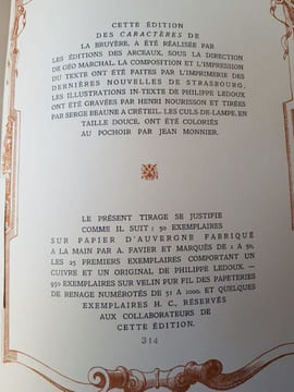 LES CARACTERES. LA BRUYERE - LEDOUX Philippe