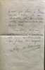  Lettre autographe signée au critique d’art Pierre Imbourg, de Paris, le 4 mars (vers 1969). 2 pages in-8°.  DELAUNAY Sonia ( née Sophia Illinitchna ...