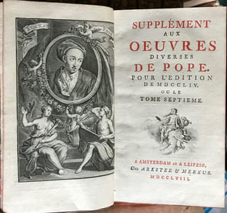 Oeuvres diverses de Pope. Traduites de l'anglois. Nouvelle édition considérablement augmentée avec de très belles figures en taille douce.