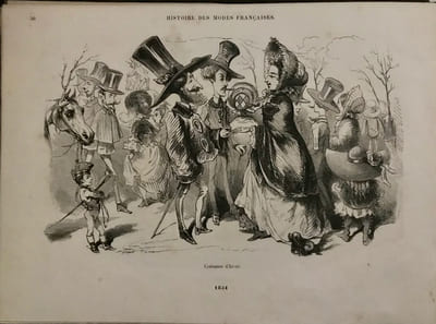 Autour de la Table. Album de l'Histoire des Modes françaises. Johannot - Valentin - Janet-Lange- Forest- Cham - Fragonard, etc… 110 dessins.