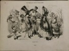 Autour de la Table. Album de l'Histoire des Modes françaises. Johannot - Valentin - Janet-Lange- Forest- Cham - Fragonard, etc… 110 dessins.. L' ...