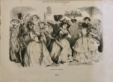 Autour de la Table. Album de l'Histoire des Modes françaises. Johannot - Valentin - Janet-Lange- Forest- Cham - Fragonard, etc… 110 dessins.. L' ...