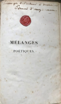 Mélanges poétiques par Ulric Guttinguer.. GUTTINGUER Ulric.