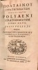 Strategematum libri octo. Justo Vulte jo interprete. Pancratius Maasviscius recensuit, Isaaci Casaubon... . (Edition en grec et latin) - POLYEN