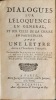 Dialogues sur l'éloquence en général et sur celle de la chaire en particulier avec une Lettre écrite à l'Académie françoise.. FENELON François de ...