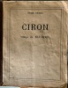 Ciron, village du Bas-Berry. Exemplaire ronéoté de l'édition originale.. Vignes Henri.