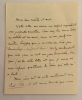 Lettre autographe signée à " Mon cher maître et ami" (Henri Lavedan), du 27 juin 1905.. SOREL Albert-Emile ( Versailles 1876 - Paris 1938), homme de ...