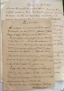 2 lettres autographes signées.. POURTALES-GORGIER James Alexandre de (Neuchatel 1776 - Paris 1855), banquier, collectionneur d'œuvres d'art, ...