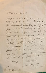 Lettre autographe signée.