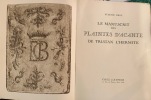 Le manuscrit des plaintes d'Acante de Tristan L'Hermite.. DROZ Eugénie.