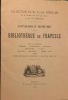 Collection de M. Victor Déséglise. Catalogue Résumé de la Bibliothèque de Frapesle. La vente aura lieu la dimanche 26 mai 1929 et jours suivant…à ...