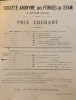 Mémoire adressé à M. E. Presson, Constructeur mécanique à Bourges (Cher).. FACTURE - Forges de Syam à Syam Jura.