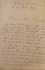 Lettre autographe signée, de Fresseline , le 15 septembre 1899.. ROLLINAT Maurice ( Châteauroux 1846 - Ivry 1903), poète et musicien, co-fondateur des ...