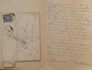 Lettre autographe signée, de Fresseline , le 15 septembre 1899.. ROLLINAT Maurice ( Châteauroux 1846 - Ivry 1903), poète et musicien, co-fondateur des ...