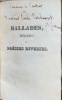Ballades, mélodies et poésies diverses.. FONTANEY Antoine (Paris 1803-1837).