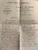 2 lettres autographes signées à Monsieur Marnier-Lapostolle, au Château de Sancerre.. JURIE Léon (Bourges 1879-1947) peintre verrier.